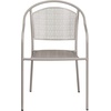 image:imageFlash Furniture Oia Commercial Grade 5 Pack Coral IndoorOutdoor Steel Patio Arm Chair with Round BackLight Gray
