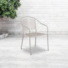 image:imageFlash Furniture Oia Commercial Grade 5 Pack Coral IndoorOutdoor Steel Patio Arm Chair with Round BackLight Gray