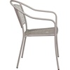 image:imageFlash Furniture Oia Commercial Grade 5 Pack Coral IndoorOutdoor Steel Patio Arm Chair with Round BackLight Gray