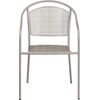 image:imageFlash Furniture Oia Commercial Grade 5 Pack Coral IndoorOutdoor Steel Patio Arm Chair with Round BackLight Gray