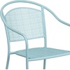 image:imageFlash Furniture Oia Commercial Grade 5 Pack Coral IndoorOutdoor Steel Patio Arm Chair with Round BackSky Blue