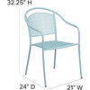 image:imageFlash Furniture Oia Commercial Grade 5 Pack Coral IndoorOutdoor Steel Patio Arm Chair with Round BackSky Blue