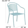 image:imageFlash Furniture Oia Commercial Grade 5 Pack Coral IndoorOutdoor Steel Patio Arm Chair with Round BackSky Blue