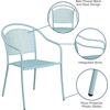 image:imageFlash Furniture Oia Commercial Grade 5 Pack Coral IndoorOutdoor Steel Patio Arm Chair with Round BackSky Blue