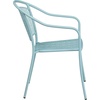 image:imageFlash Furniture Oia Commercial Grade 5 Pack Coral IndoorOutdoor Steel Patio Arm Chair with Round BackSky Blue