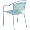 image:imageFlash Furniture Oia Commercial Grade 5 Pack Coral IndoorOutdoor Steel Patio Arm Chair with Round BackSky Blue