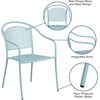 image:imageFlash Furniture Oia Commercial Grade 5 Pack Coral IndoorOutdoor Steel Patio Arm Chair with Round BackSky Blue