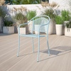 image:imageFlash Furniture Oia Commercial Grade 5 Pack Coral IndoorOutdoor Steel Patio Arm Chair with Round BackSky Blue
