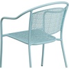 image:imageFlash Furniture Oia Commercial Grade 5 Pack Coral IndoorOutdoor Steel Patio Arm Chair with Round BackSky Blue