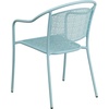 image:imageFlash Furniture Oia Commercial Grade 5 Pack Coral IndoorOutdoor Steel Patio Arm Chair with Round BackSky Blue