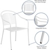 image:imageFlash Furniture Oia Commercial Grade 5 Pack Coral IndoorOutdoor Steel Patio Arm Chair with Round BackWhite