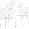 image:imageFlash Furniture Oia Commercial Grade 5 Pack Coral IndoorOutdoor Steel Patio Arm Chair with Round BackWhite