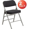 image:imageFlash Furniture Pack of 4 HERCULES Series Premium Curved Triple Braced amp Double Hinged Black PinDot Fabric Metal Folding ChairBlack