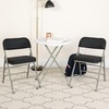 image:imageFlash Furniture Pack of 4 HERCULES Series Premium Curved Triple Braced amp Double Hinged Black PinDot Fabric Metal Folding ChairBlack