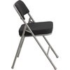 image:imageFlash Furniture Pack of 4 HERCULES Series Premium Curved Triple Braced amp Double Hinged Black PinDot Fabric Metal Folding ChairBlack