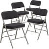 image:imageFlash Furniture Pack of 4 HERCULES Series Premium Curved Triple Braced amp Double Hinged Black PinDot Fabric Metal Folding ChairBlack