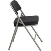 image:imageFlash Furniture Pack of 4 HERCULES Series Premium Curved Triple Braced amp Double Hinged Black PinDot Fabric Metal Folding ChairBlack