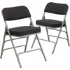 image:imageFlash Furniture Pack of 4 HERCULES Series Premium Curved Triple Braced amp Double Hinged Black PinDot Fabric Metal Folding ChairBlack