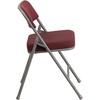 image:imageFlash Furniture Pack of 4 HERCULES Series Premium Curved Triple Braced amp Double Hinged Black PinDot Fabric Metal Folding ChairBurgundy
