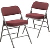 image:imageFlash Furniture Pack of 4 HERCULES Series Premium Curved Triple Braced amp Double Hinged Black PinDot Fabric Metal Folding ChairBurgundy