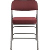image:imageFlash Furniture Pack of 4 HERCULES Series Premium Curved Triple Braced amp Double Hinged Black PinDot Fabric Metal Folding ChairBurgundy