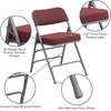 image:imageFlash Furniture Pack of 4 HERCULES Series Premium Curved Triple Braced amp Double Hinged Black PinDot Fabric Metal Folding ChairBurgundy