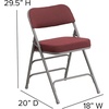 image:imageFlash Furniture Pack of 4 HERCULES Series Premium Curved Triple Braced amp Double Hinged Black PinDot Fabric Metal Folding ChairBurgundy