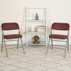 image:imageFlash Furniture Pack of 4 HERCULES Series Premium Curved Triple Braced amp Double Hinged Black PinDot Fabric Metal Folding ChairBurgundy
