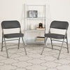 image:imageFlash Furniture Pack of 4 HERCULES Series Premium Curved Triple Braced amp Double Hinged Black PinDot Fabric Metal Folding ChairGrey