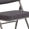 image:imageFlash Furniture Pack of 4 HERCULES Series Premium Curved Triple Braced amp Double Hinged Black PinDot Fabric Metal Folding ChairGrey