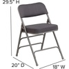 image:imageFlash Furniture Pack of 4 HERCULES Series Premium Curved Triple Braced amp Double Hinged Black PinDot Fabric Metal Folding ChairGrey