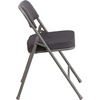 image:imageFlash Furniture Pack of 4 HERCULES Series Premium Curved Triple Braced amp Double Hinged Black PinDot Fabric Metal Folding ChairGrey