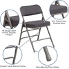 image:imageFlash Furniture Pack of 4 HERCULES Series Premium Curved Triple Braced amp Double Hinged Black PinDot Fabric Metal Folding ChairGrey