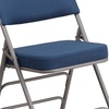 image:imageFlash Furniture Pack of 4 HERCULES Series Premium Curved Triple Braced amp Double Hinged Black PinDot Fabric Metal Folding ChairNavy