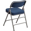 image:imageFlash Furniture Pack of 4 HERCULES Series Premium Curved Triple Braced amp Double Hinged Black PinDot Fabric Metal Folding ChairNavy