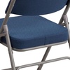 image:imageFlash Furniture Pack of 4 HERCULES Series Premium Curved Triple Braced amp Double Hinged Black PinDot Fabric Metal Folding ChairNavy