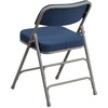 image:imageFlash Furniture Pack of 4 HERCULES Series Premium Curved Triple Braced amp Double Hinged Black PinDot Fabric Metal Folding ChairNavy