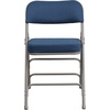 image:imageFlash Furniture Pack of 4 HERCULES Series Premium Curved Triple Braced amp Double Hinged Black PinDot Fabric Metal Folding ChairNavy