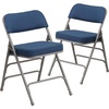image:imageFlash Furniture Pack of 4 HERCULES Series Premium Curved Triple Braced amp Double Hinged Black PinDot Fabric Metal Folding ChairNavy