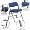 image:imageFlash Furniture Pack of 4 HERCULES Series Premium Curved Triple Braced amp Double Hinged Black PinDot Fabric Metal Folding ChairNavy