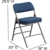 image:imageFlash Furniture Pack of 4 HERCULES Series Premium Curved Triple Braced amp Double Hinged Black PinDot Fabric Metal Folding ChairNavy