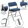 image:imageFlash Furniture Pack of 4 HERCULES Series Premium Curved Triple Braced amp Double Hinged Black PinDot Fabric Metal Folding ChairNavy