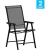image:imageFlash Furniture Paladin Black Outdoor Folding Patio Sling Chair with Black Frame 2 PackBlack