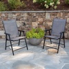 image:imageFlash Furniture Paladin Black Outdoor Folding Patio Sling Chair with Black Frame 2 PackGrey