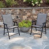 image:imageFlash Furniture Paladin Black Outdoor Folding Patio Sling Chair with Black Frame 2 PackGrey
