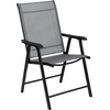 image:imageFlash Furniture Paladin Black Outdoor Folding Patio Sling Chair with Black Frame 2 PackGrey