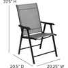 image:imageFlash Furniture Paladin Black Outdoor Folding Patio Sling Chair with Black Frame 2 PackGrey