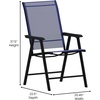 image:imageFlash Furniture Paladin Black Outdoor Folding Patio Sling Chair with Black Frame 2 PackNavy