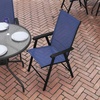 image:imageFlash Furniture Paladin Black Outdoor Folding Patio Sling Chair with Black Frame 2 PackNavy