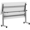 image:imageFlash Furniture Palmer Commercial Nesting Flip Training Table HeavyDuty Steel Frame and TLegs Modesty Panel 1 Thick Tabletop 72 x 24 Gray TopBlack FrameWhite TopGray Frame